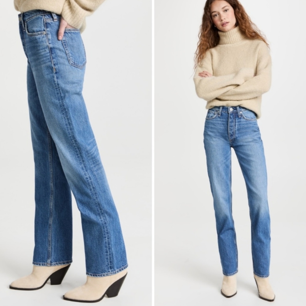 rag & bone Alex High Rise Straight Jeans – Medium Wash – Size 25